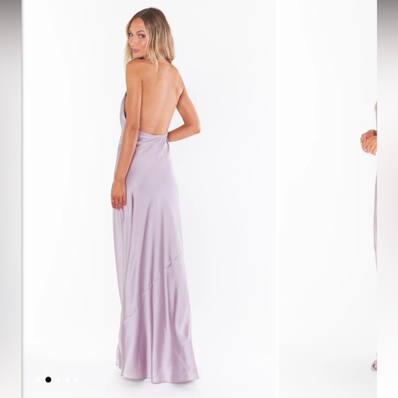 Show Me Your Mumu Jasmine Halter Satin Maxi Dress in Dusty Purple Luxe Satin - Picture 2 of 6